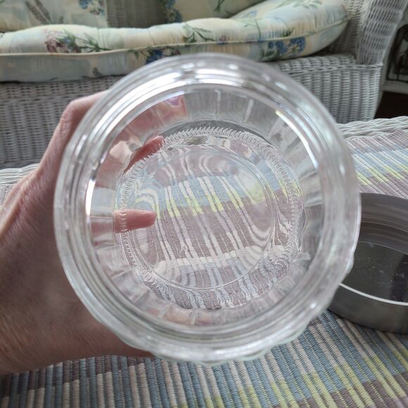 Clear Glass Modern Apothecary Style Storage Jar with Stainless Steel Metal Lid - Picture 8 of 9